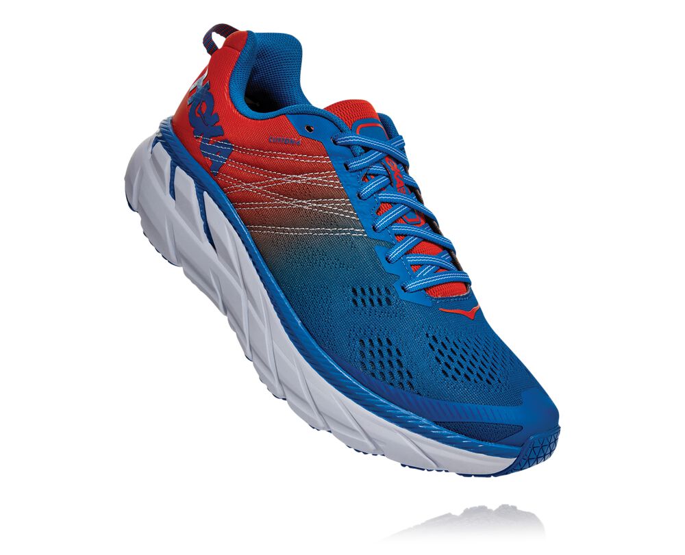 Hoka One One Clifton 6 Ortopediska Skor Herr Röda/Kungsblått - SE-3274651